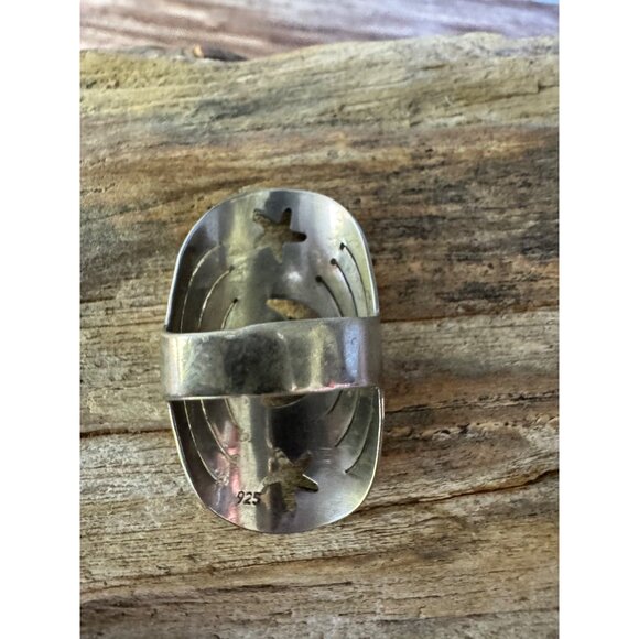 Sterling Silver Ring Stars Crescent moon 4.16g Size 7 - Picture 2 of 7
